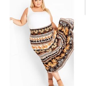 Avenue A-Line Skirt in Black and Orange